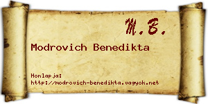 Modrovich Benedikta névjegykártya